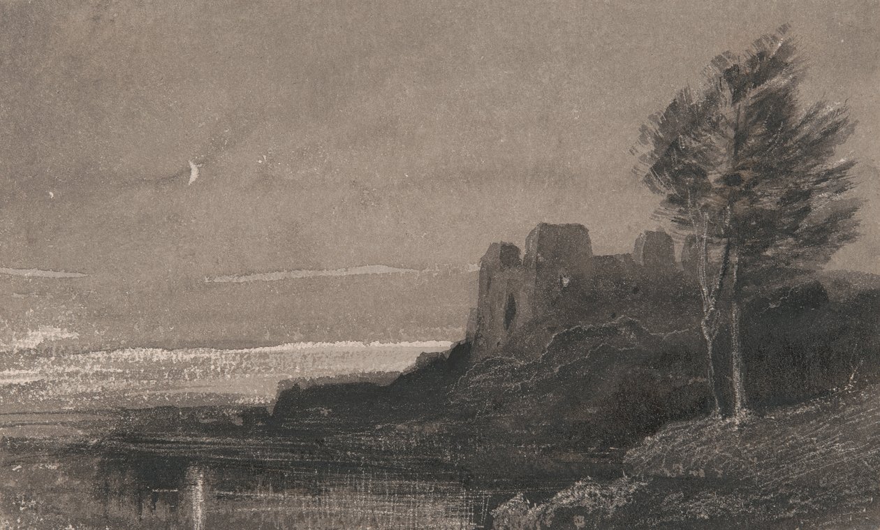 Um Castelo ao Lado da Água ao Luar de Charles Parsons Knight