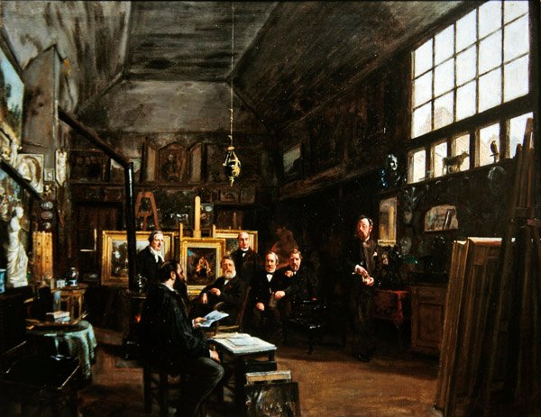 Reunião do conselho da Sociedade Artesiana dos Amigos das Artes, após 1874 de Charles Paul Etienne Desavary