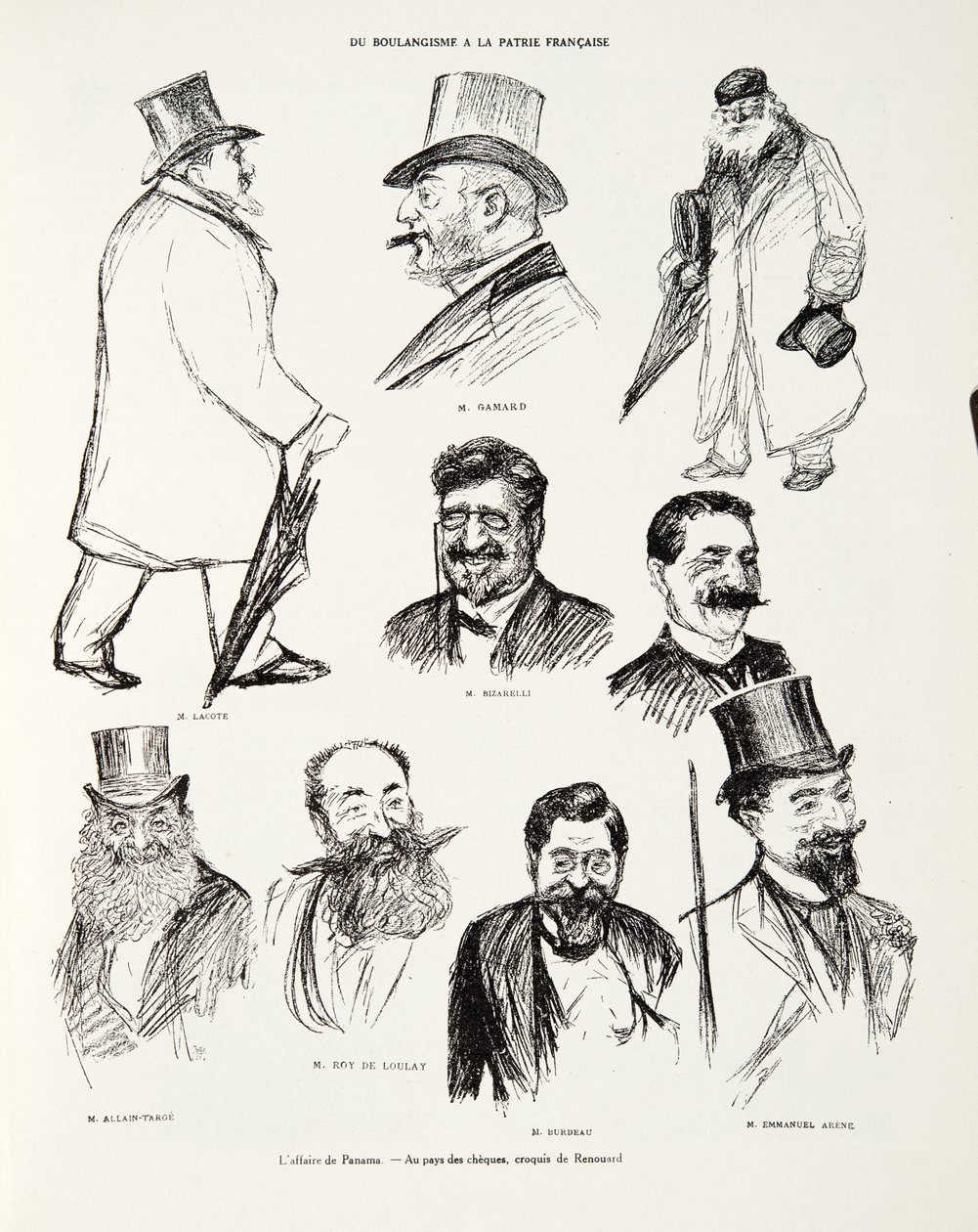 Laffaire de Panamá - No país dos cheques, esboço de Renouard, da História da Terceira República, vol. Eu, História Política, pub.1933 de Charles Paul Renouard