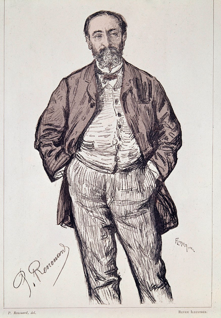 Retrato de Camille Saint, Saens, compositor francês, século XX (gravura) de Charles Paul Renouard