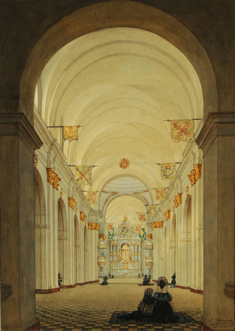 Interior da Catedral de Buenos Aires de Charles Pellegrini