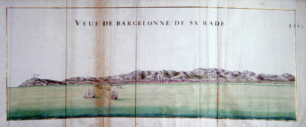 Vista de Barcelona e do seu porto de Charles Pene