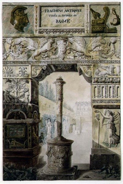 Antique Fragments from Ancient Rome, design para uma página de título do 