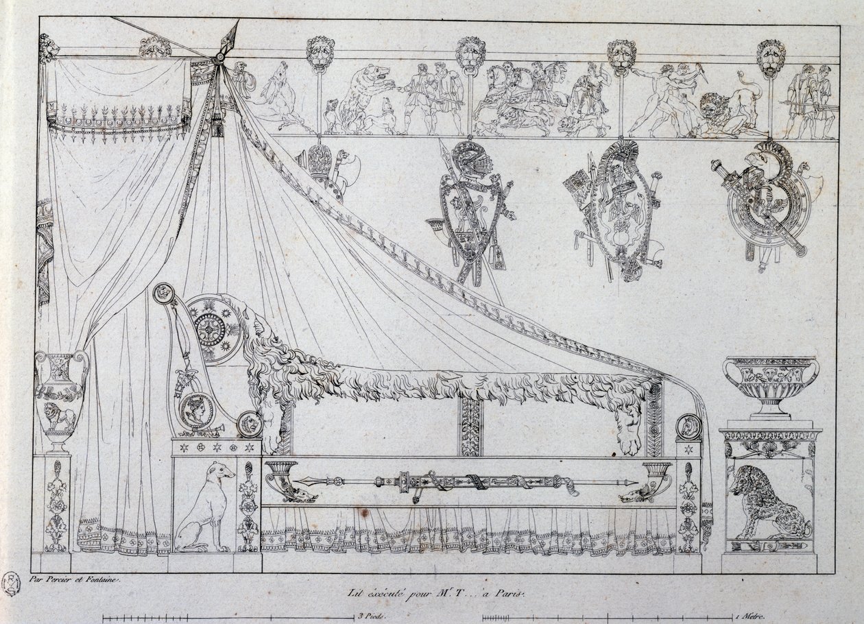 Cama feita para o Sr. T de Paris de Charles Percier