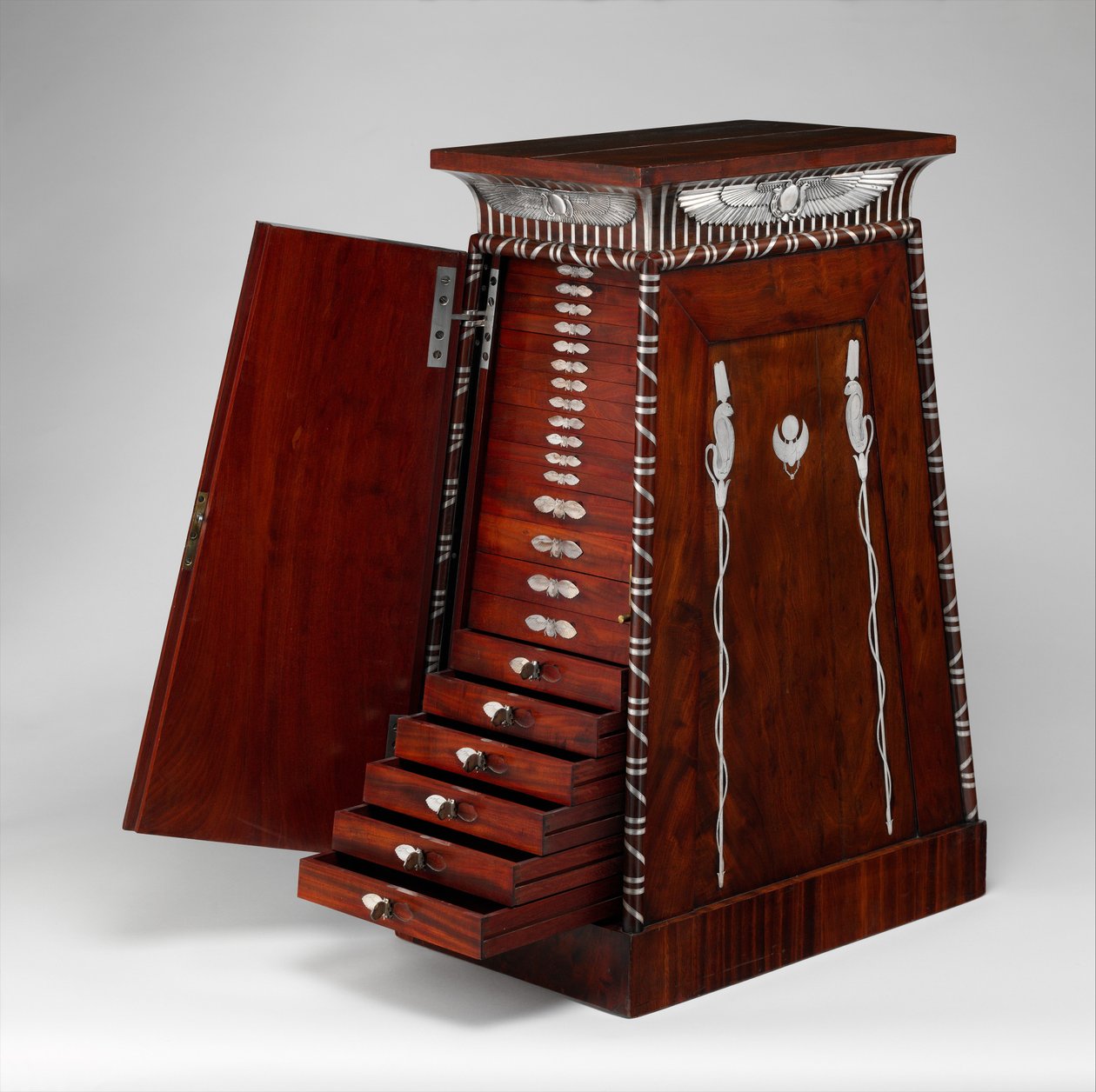 Armário de moedas, c.1815 (mogno e prata) de Charles Percier