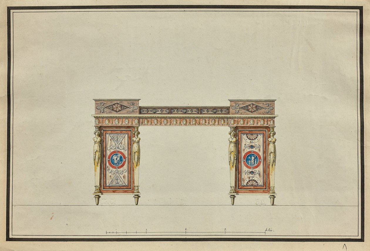 Design de uma mesa, c. 1800. de Charles Percier