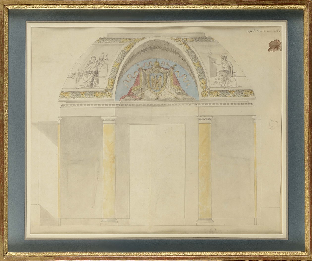 Estudo para a decoração do trono no Palais des Tuileries de Charles Percier