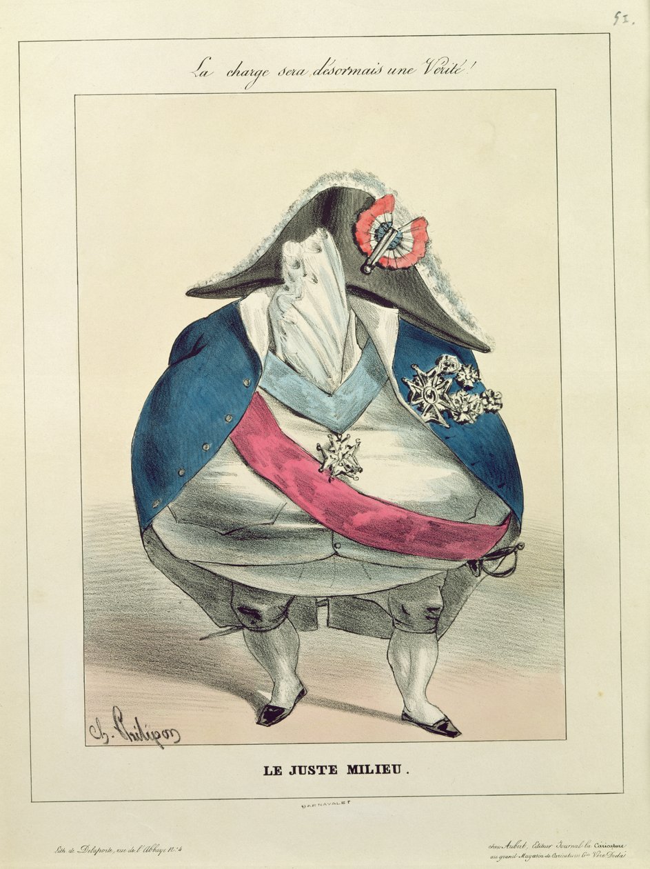 &39;The Happy Medium&39;, caricatura de Louis-Philippe (1773-1850) de Charles Philipon