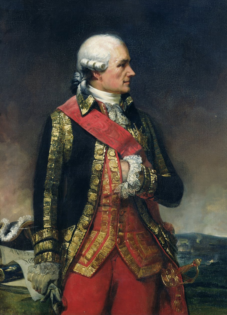 Jean-Baptiste de Vimeur (1725-1807) Conde de Rochambeau (óleo sobre tela) de Charles Philippe Lariviere