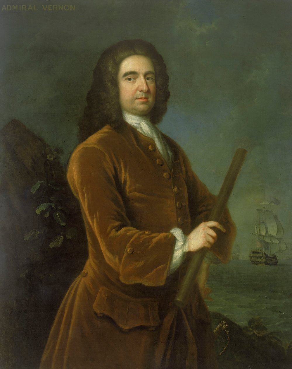 Almirante Edward Vernon (1684-1757), meados da década de 1730 (óleo sobre tela) de Charles Philips