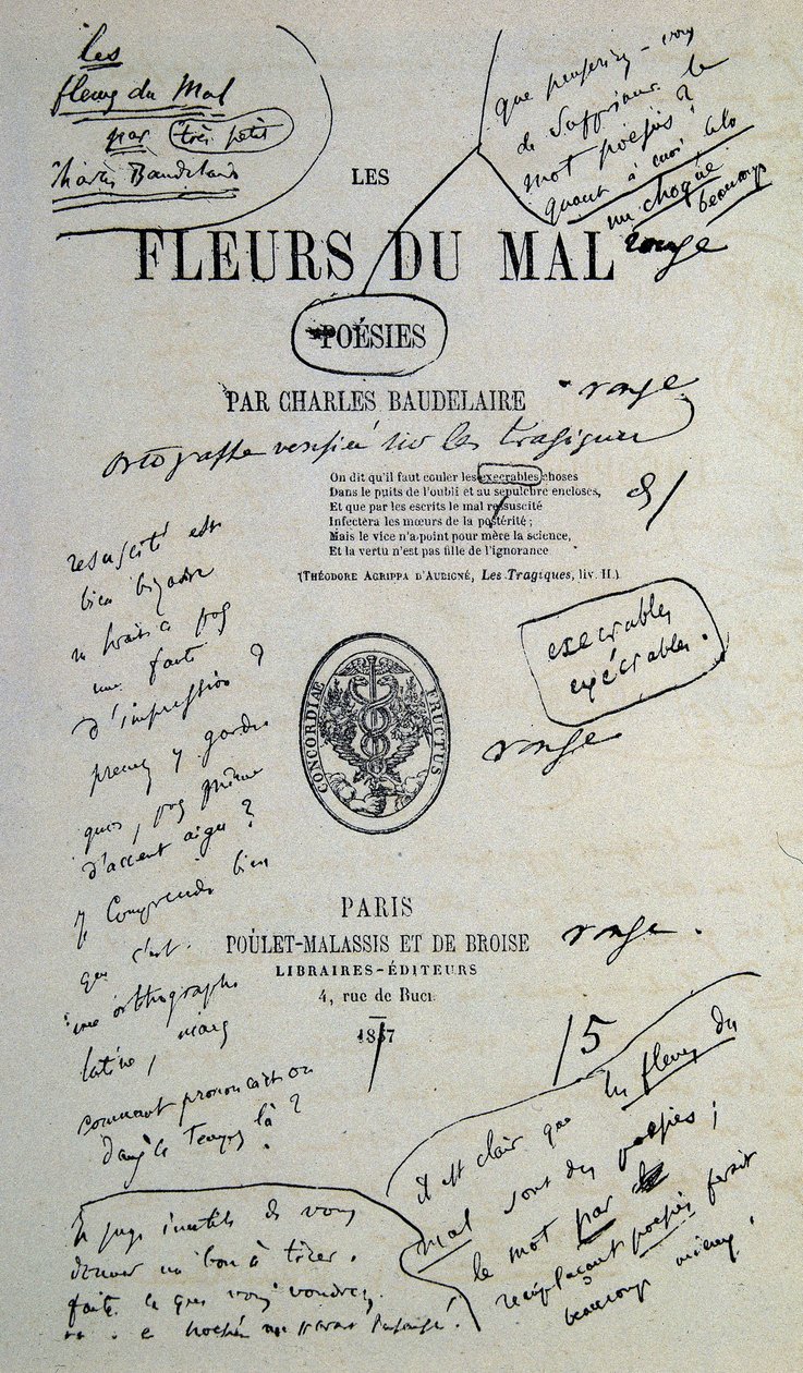 Bom de tirar de "Fleurs du Evil", anotado por Charles Baudelaire de Charles Pierre Baudelaire