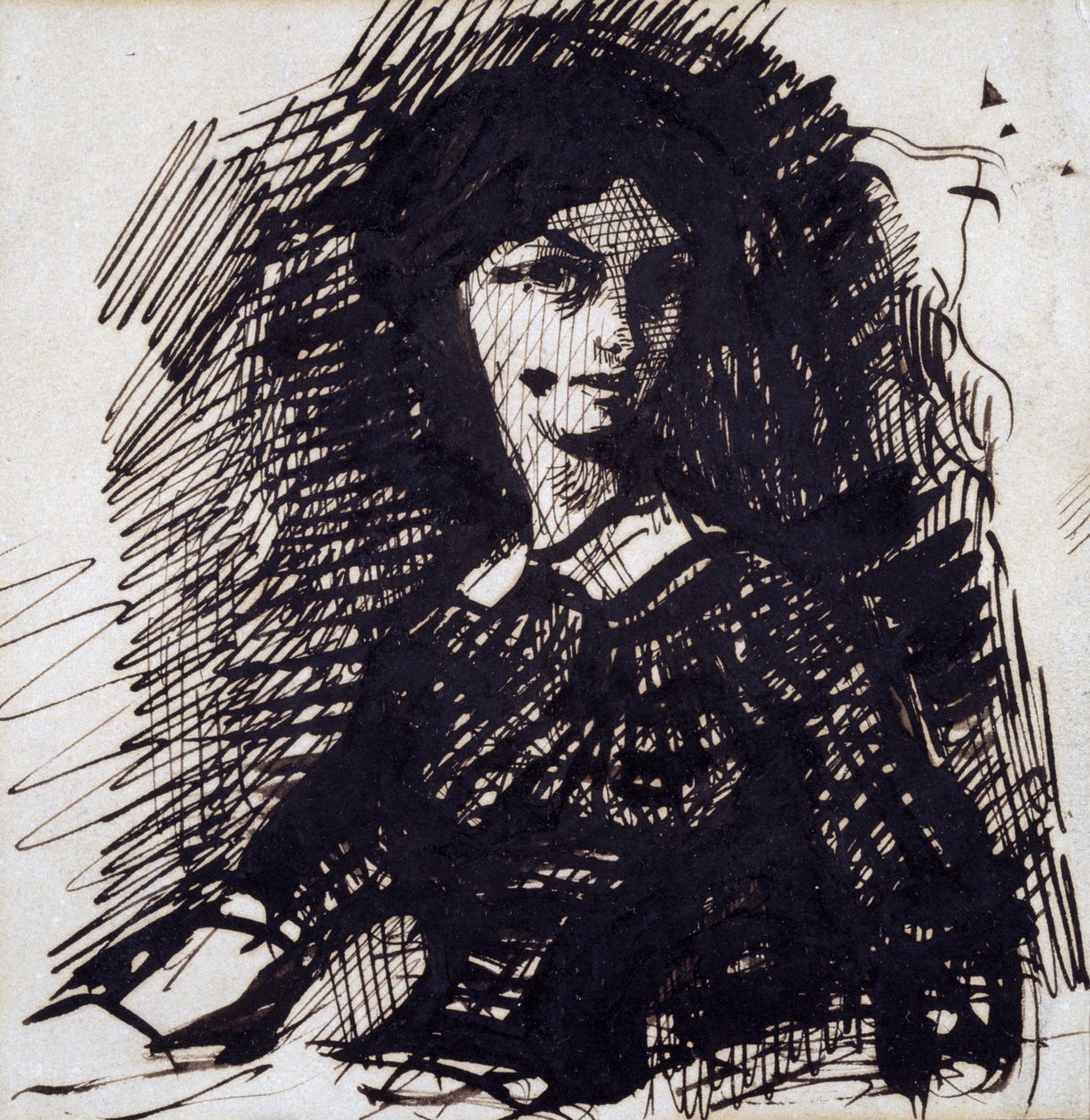 Retrato de Jeanne Duval, meados do século XIX de Charles Pierre Baudelaire