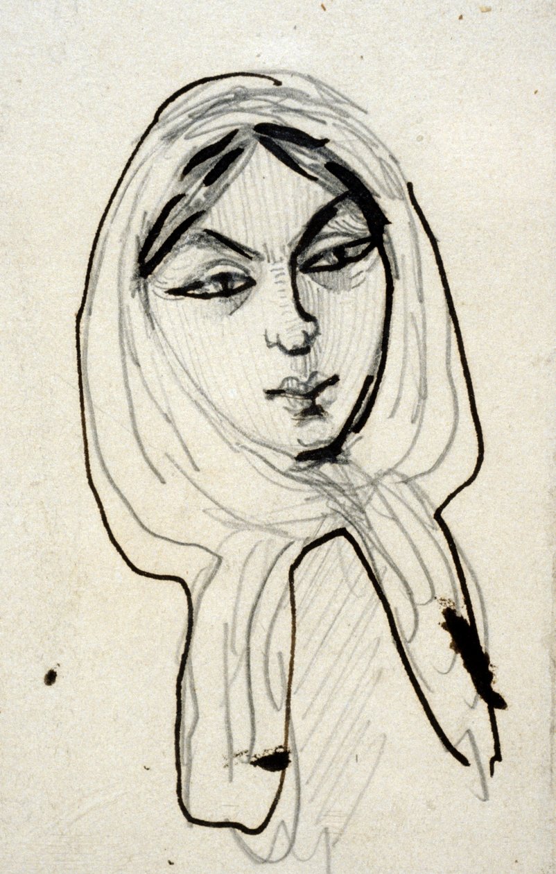 Retrato de Jeanne Duval, meados do século XIX de Charles Pierre Baudelaire