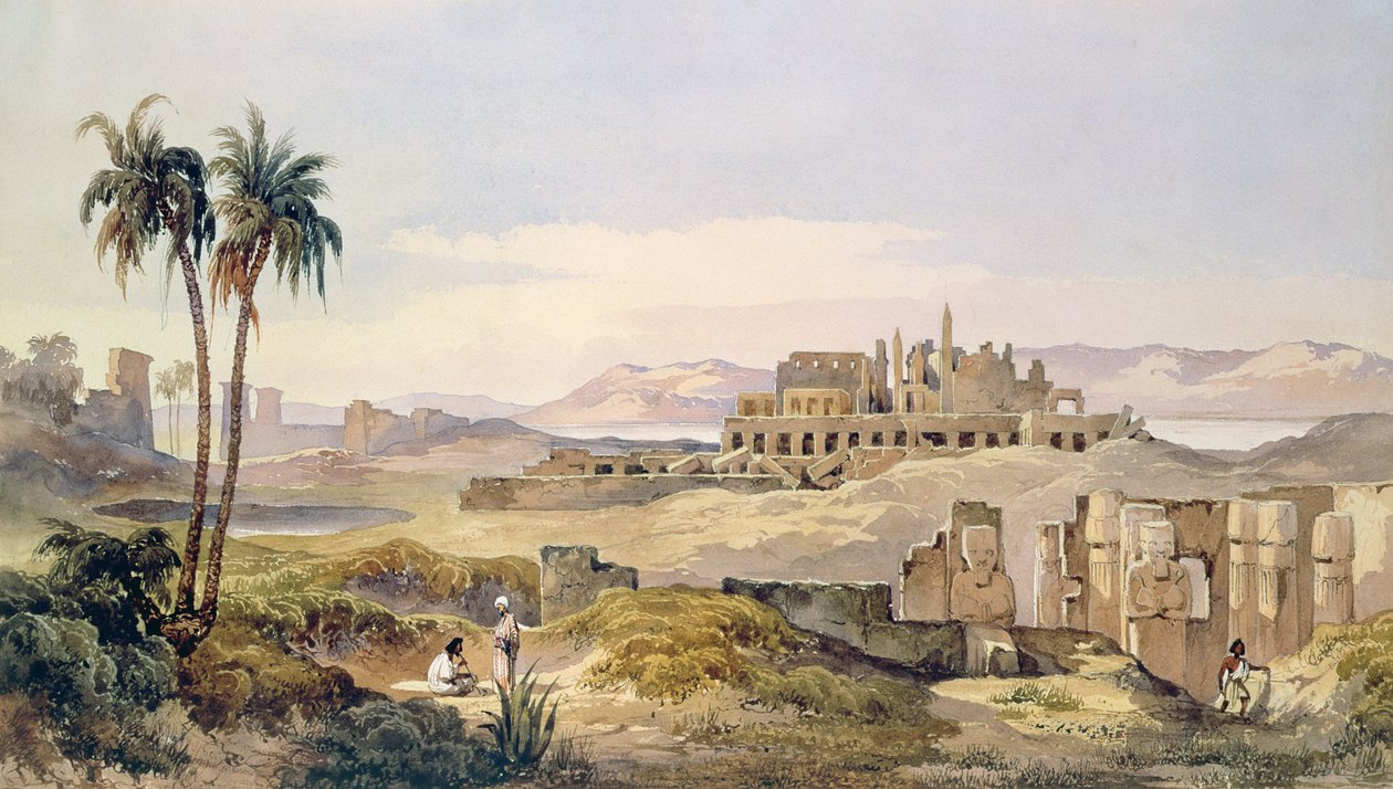 Vista das ruínas de Karnak no Egito de Charles Pierron