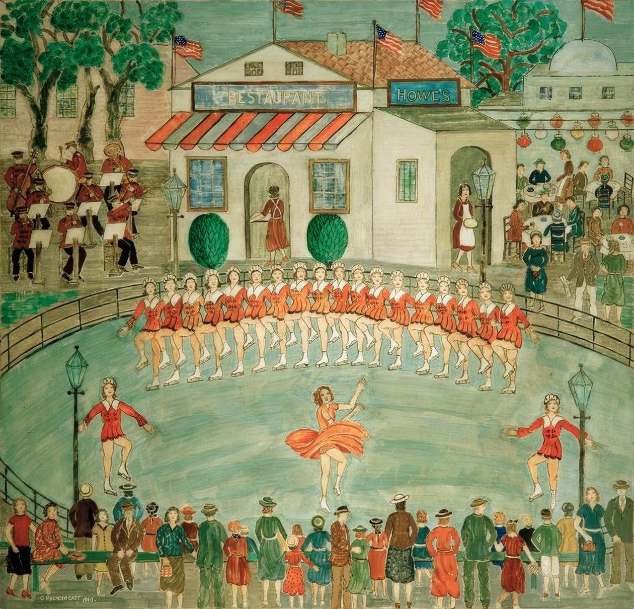 Patinadores na Feira Mundial de Charles Prendergast