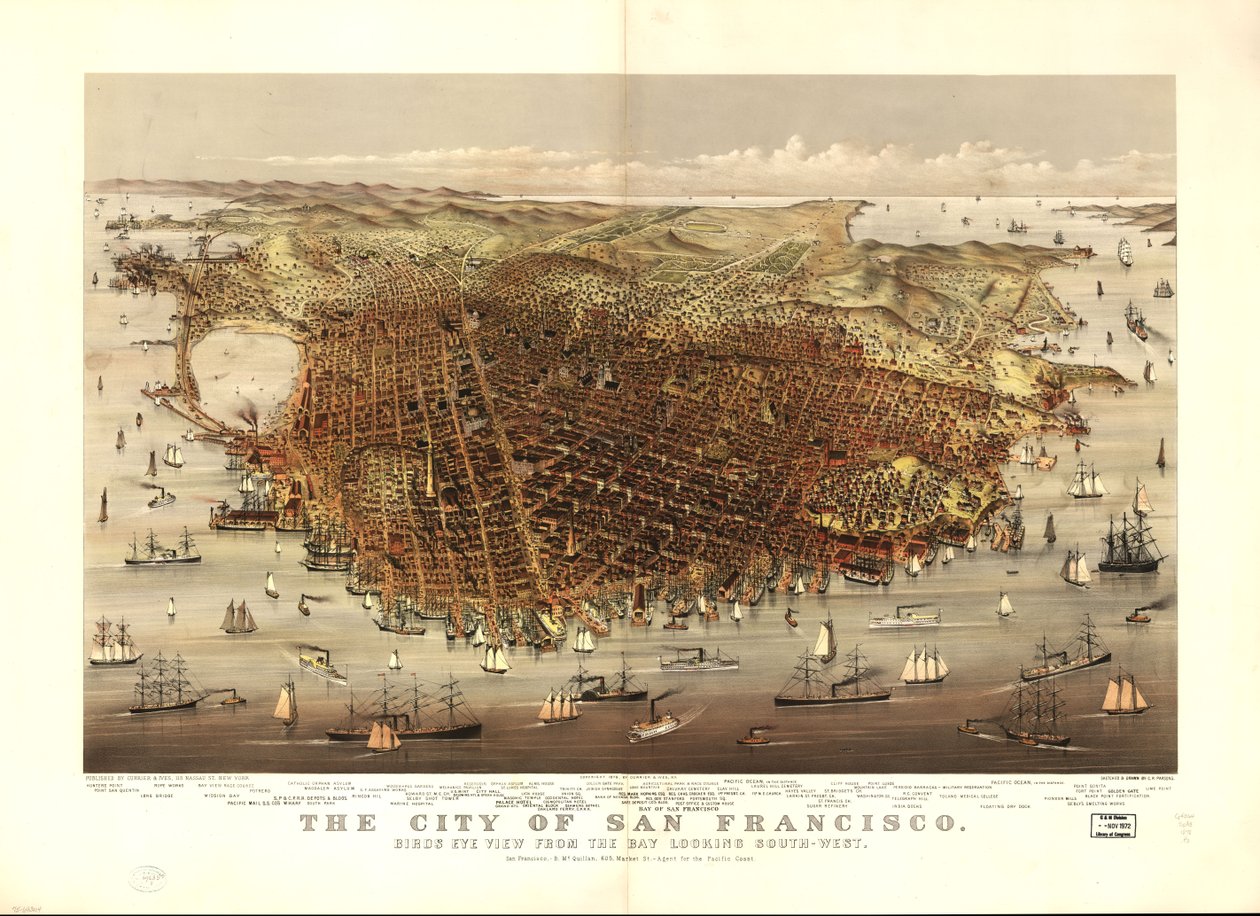 A cidade de São Francisco. Vista aérea da baía, virada para sudoeste de Charles R. Parsons