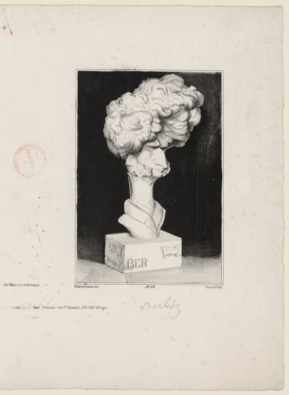 Hector Berlioz de Charles Ramelet (1805-1851) após um busto de Jean-Pierre Dantan (1800-1869) de Charles Ramelet
