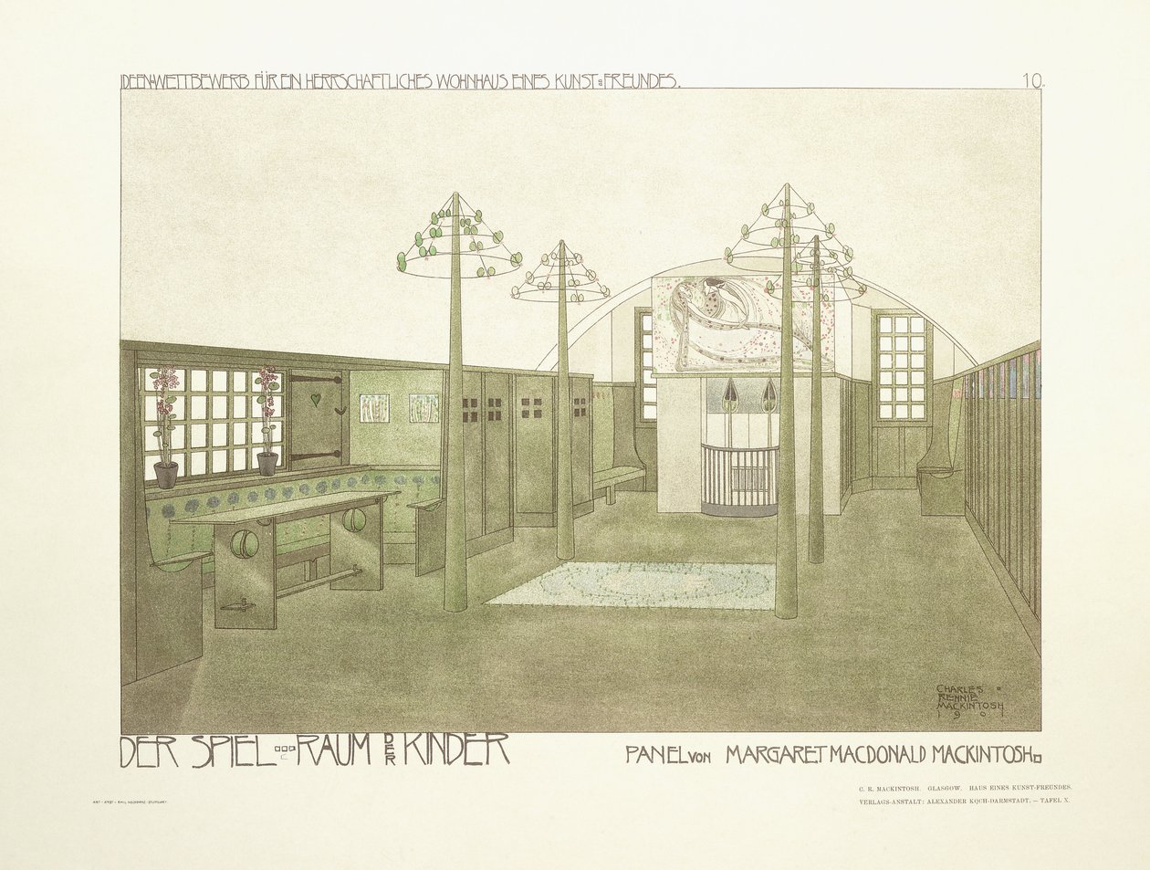 Viveiro, c.1901 (litografia colorida) de Charles Rennie (after) Mackintosh