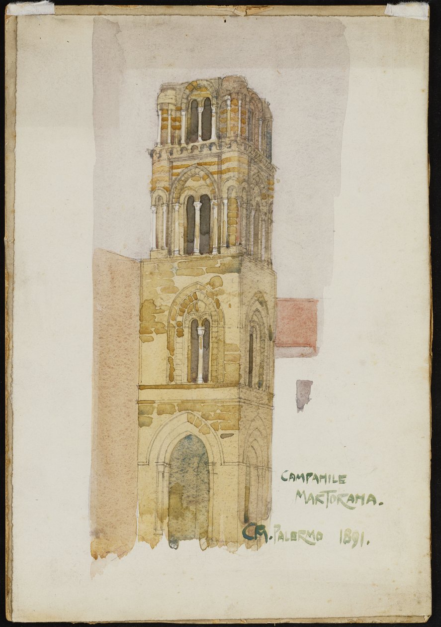 Torre do sino Martorana, Palermo, 1891 de Charles Rennie Mackintosh