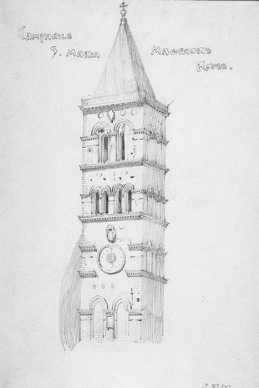 Campanile, S. Maria Maggiore, Roma, 1891 de Charles Rennie Mackintosh
