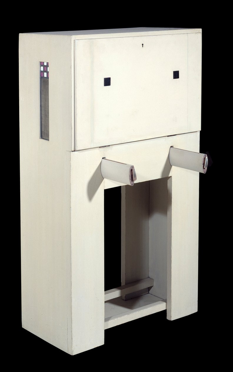Charles Rennie Mackintosh (1868 - 1928); secretário um lugar (1904) madeira lacada branca. altura: 1,21; Paris, Musee d