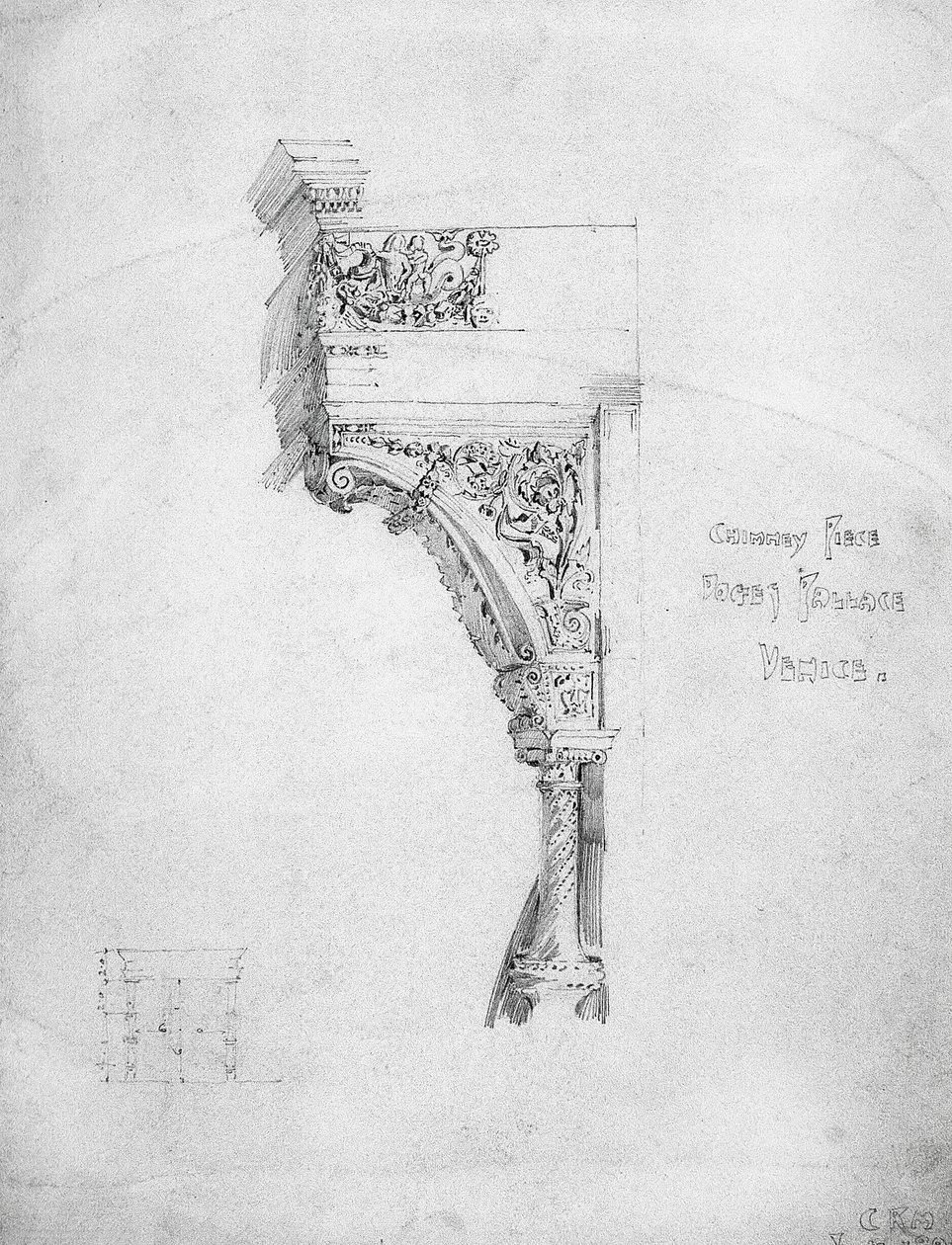 Peça de chaminé, Palácio dos Doges, Veneza, 1891 de Charles Rennie Mackintosh