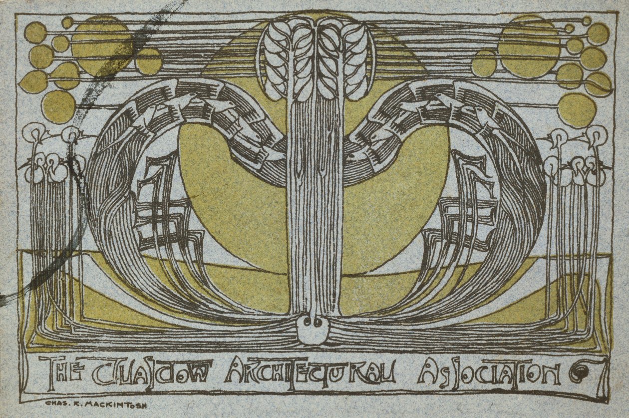 Programa Conversazione, da Glasgow Architectural Association de Charles Rennie Mackintosh