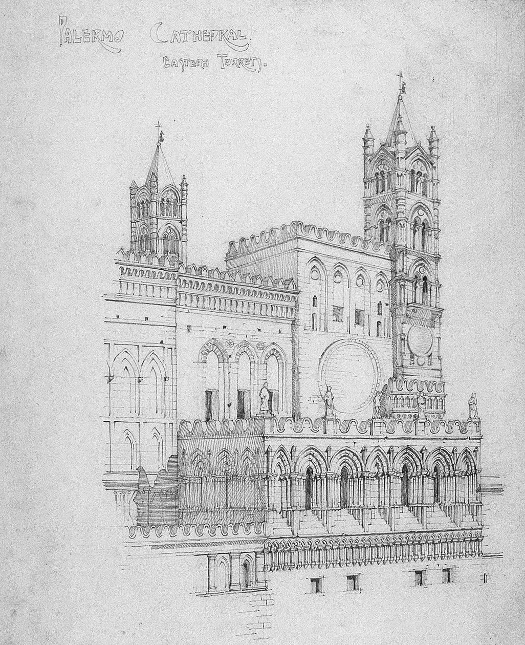 Catedral de Palermo, torretas orientais, 1891 de Charles Rennie Mackintosh