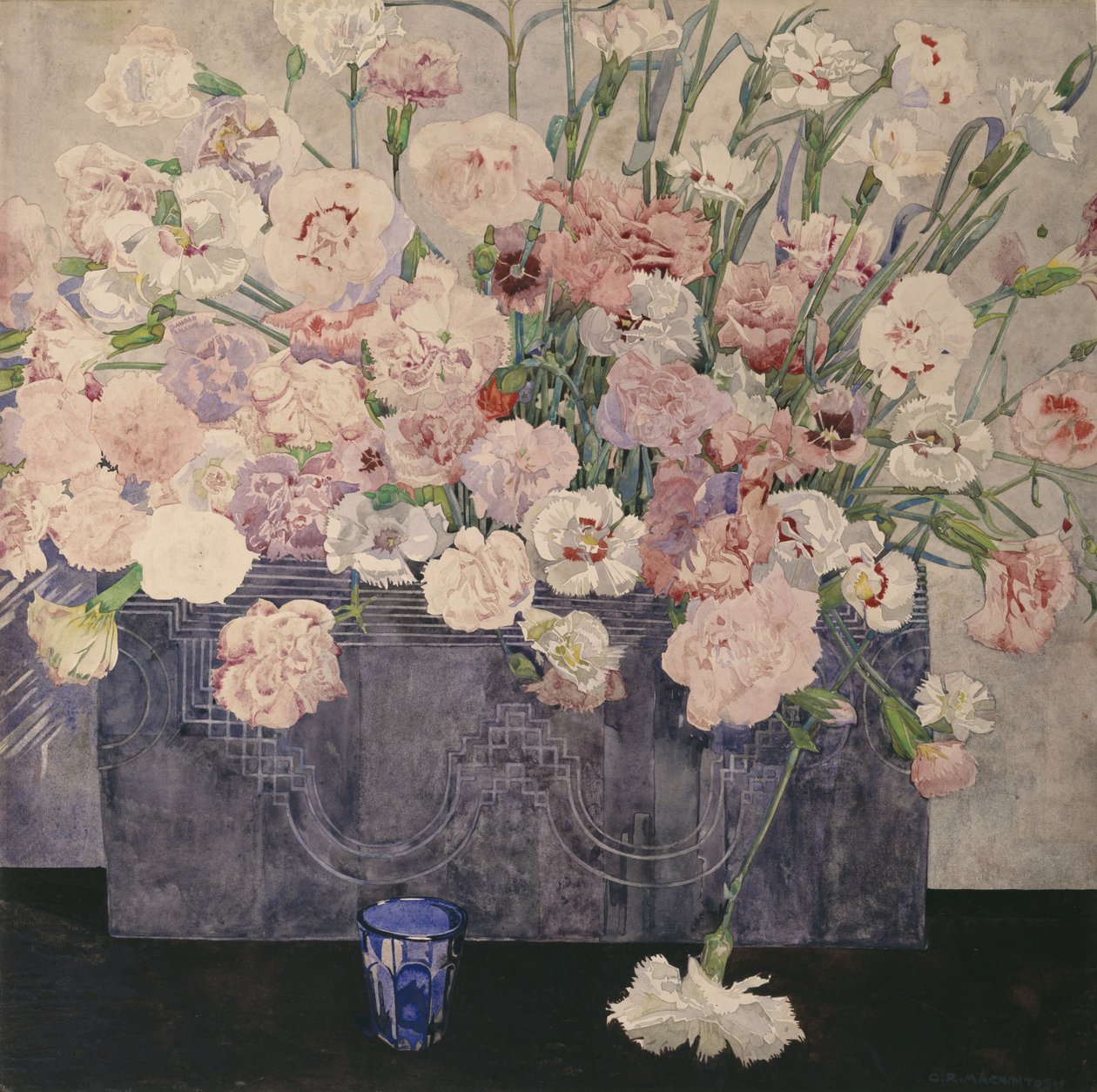 Rosas (aguarela sobre papel) de Charles Rennie Mackintosh