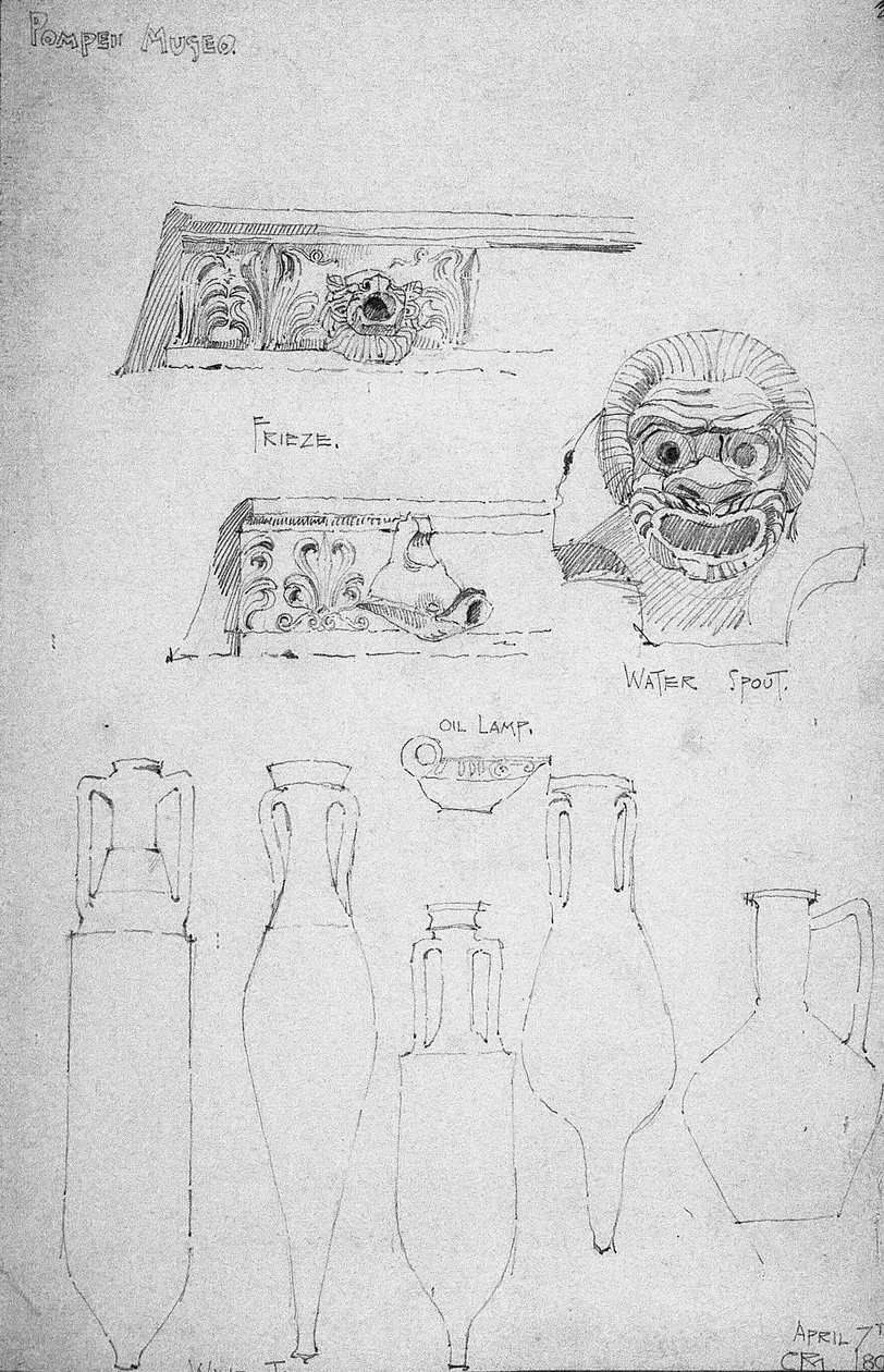 Museu da Pompéia, 1890 [1891], Lápis de Charles Rennie Mackintosh