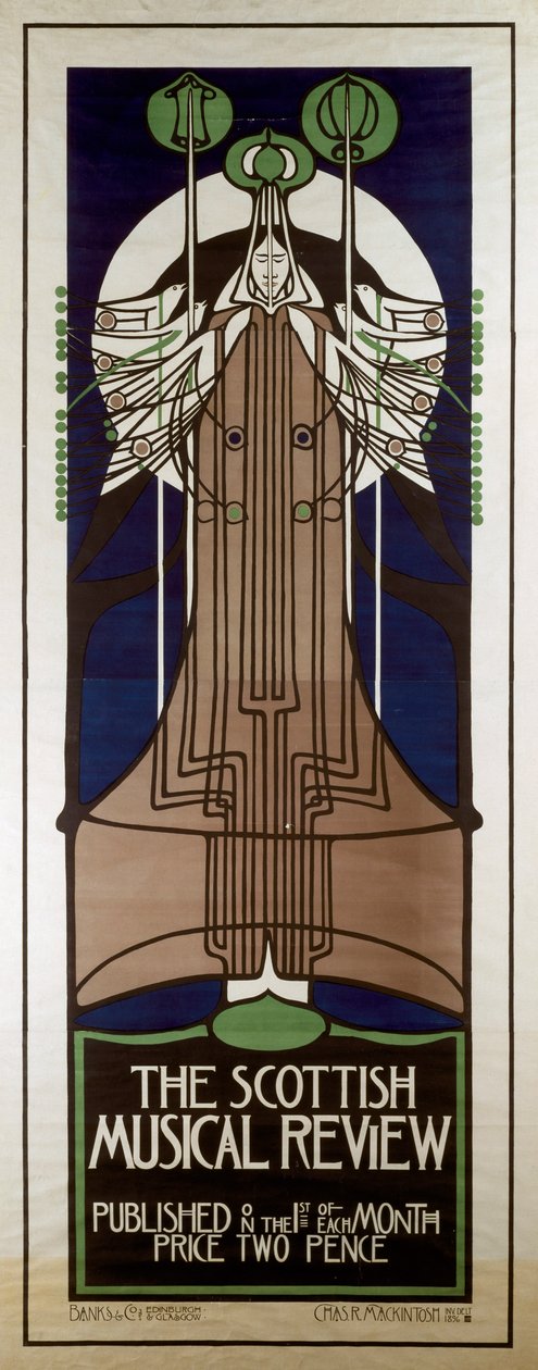 Cartaz publicitário da Scottish Musical Review de Charles Rennie Mackintosh