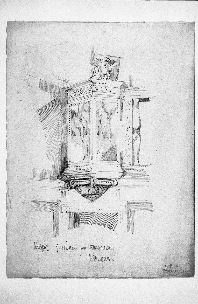 Fantoche, S. Maria dei Miracoli, Veneza, 1891 de Charles Rennie Mackintosh