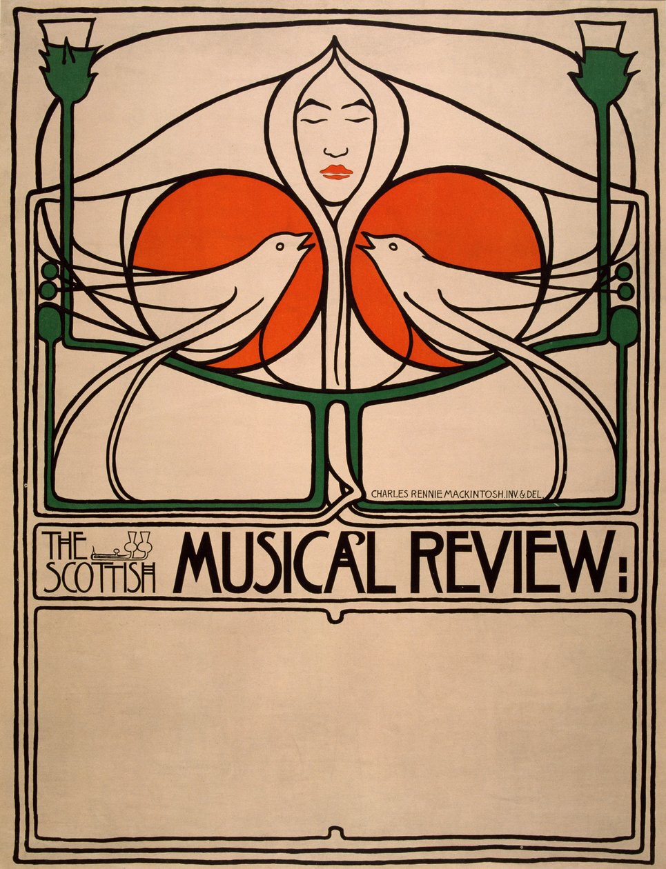 Scottish Musical Review (impressão planográfica, litografia, papel) de Charles Rennie Mackintosh