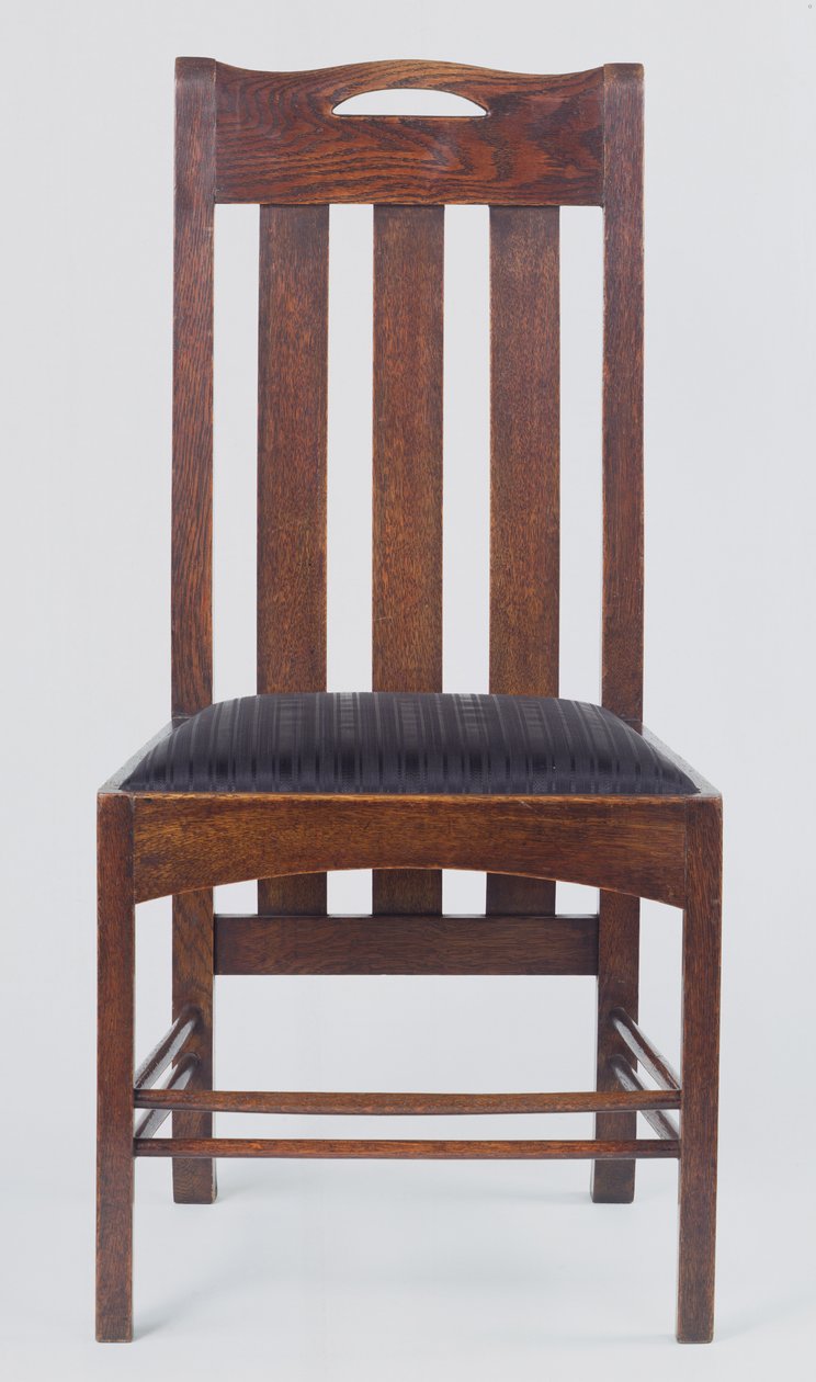 Cadeira lateral, uma de um par, feita para Miss Cranstons Argyle Street Tearooms, Glasgow, 1896 (carvalho) de Charles Rennie Mackintosh