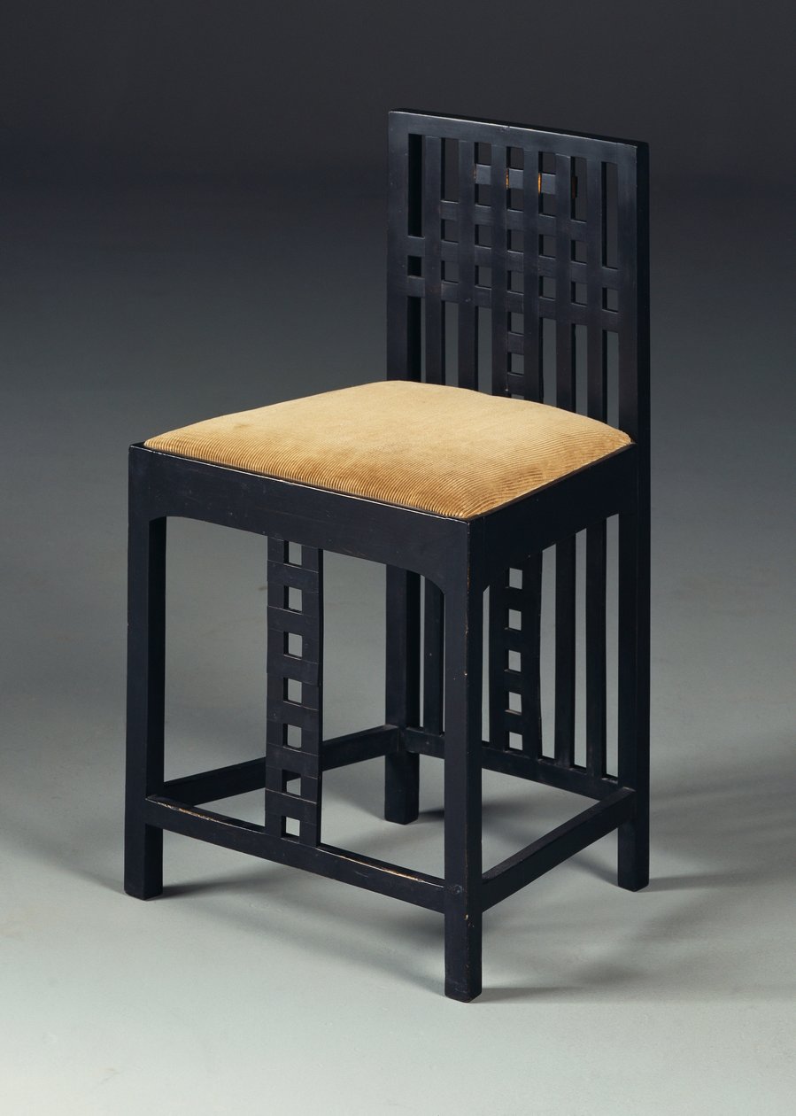 Sidechair, c.1905 - 10 (madeira ebonizada) de Charles Rennie Mackintosh