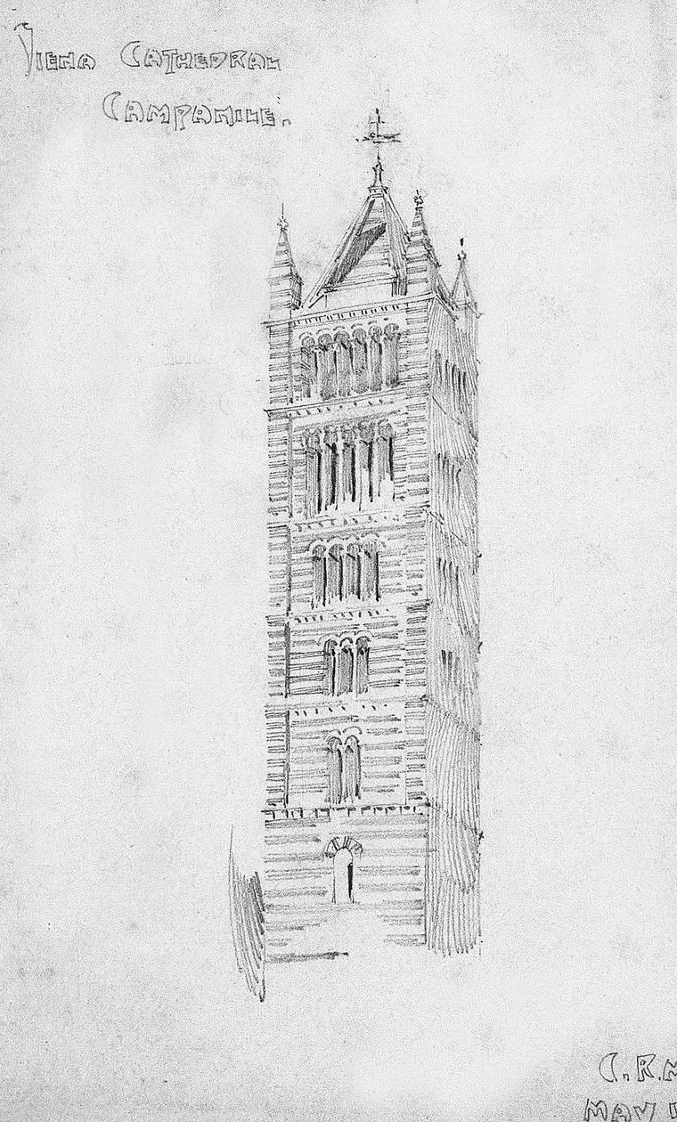 Catedral de Siena, Campanile, 1891 de Charles Rennie Mackintosh