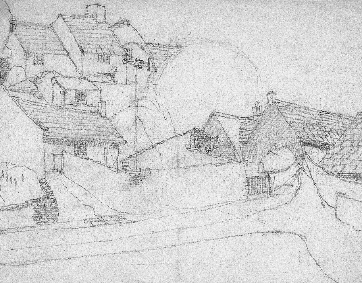 Esboço da vila inglesa, c.1920 de Charles Rennie Mackintosh