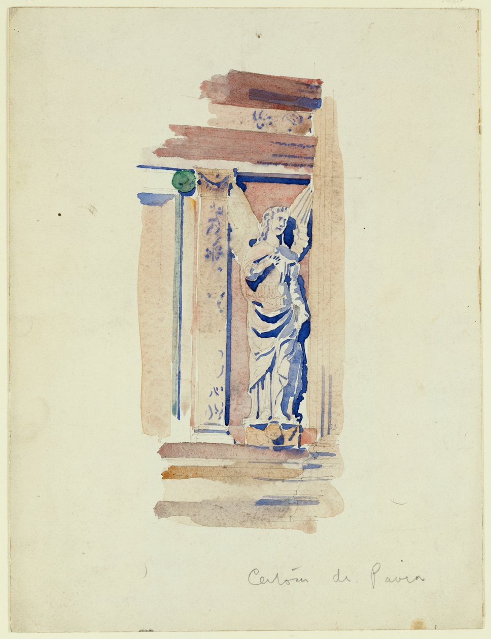 Estudo de uma estátua de anjo, Certosa di Pavia, 1891 de Charles Rennie Mackintosh