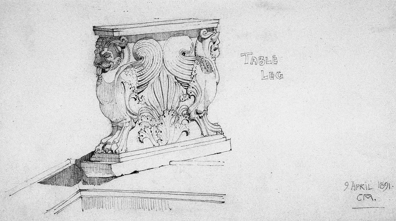 Perna de mesa, 1891 de Charles Rennie Mackintosh