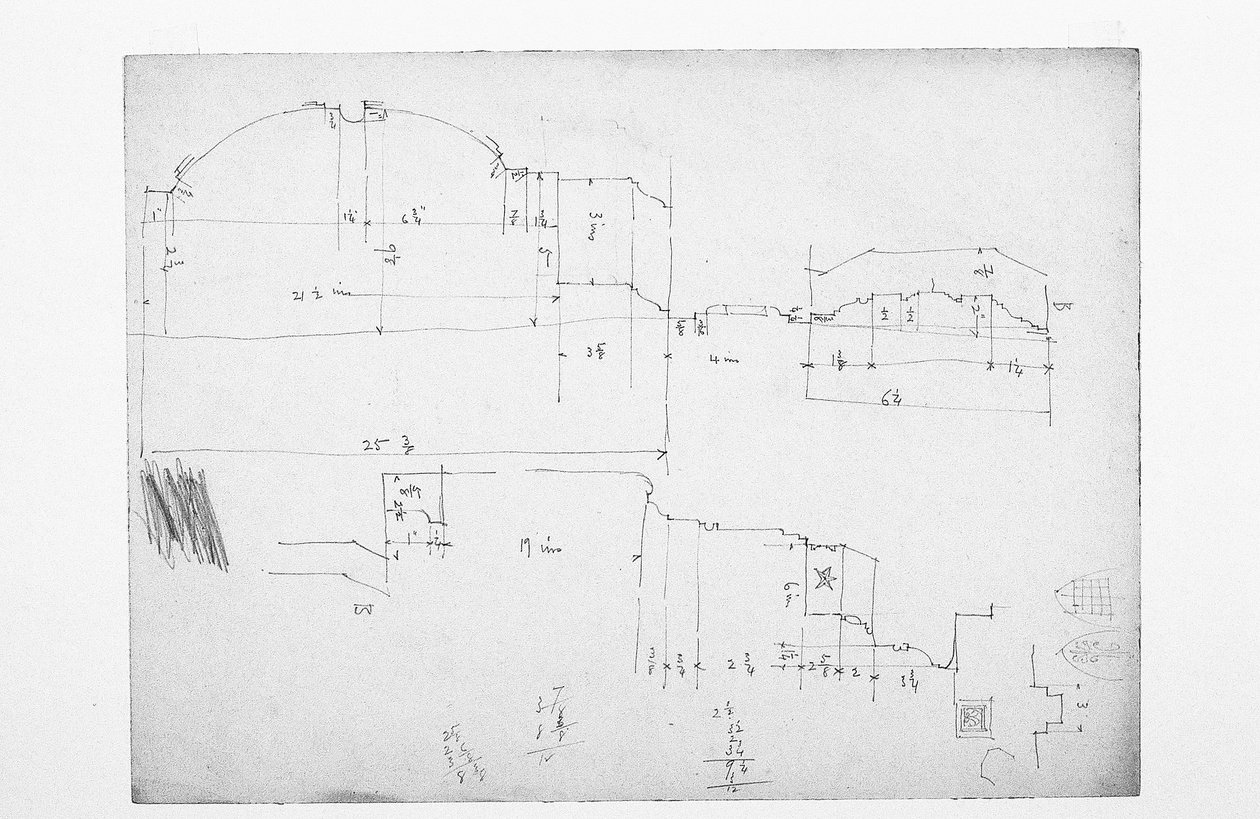 Untitled (folha de trabalho de esboços), 1891 de Charles Rennie Mackintosh