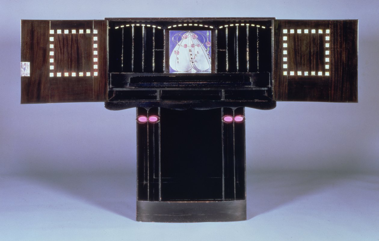 Escrivaninha para Hill House, Helensburgh, c.1902 (aberta) (ver 71064) de Charles Rennie Mackintosh