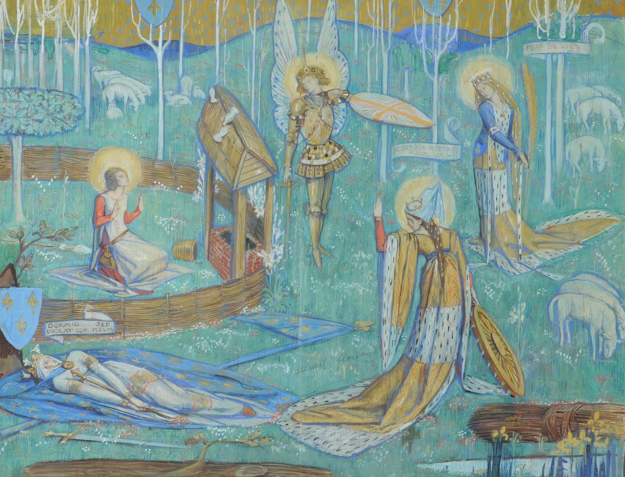 Santa Joana e suas vozes, c.1924 (wc no papel) de Charles Ricketts