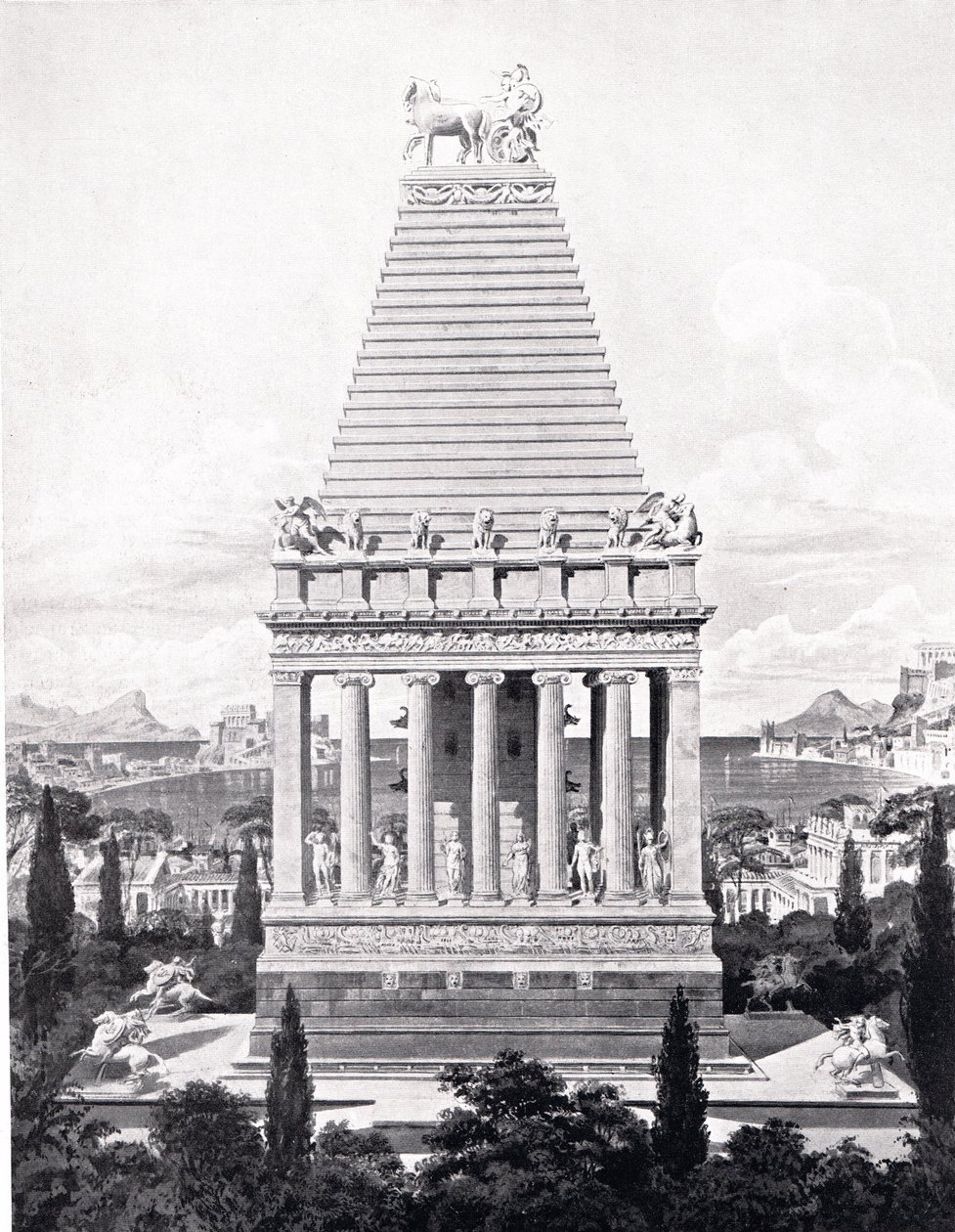 O Mausoléu Original, ilustração da "História das Nações de Hutchinson" de Charles Robert Cockerell
