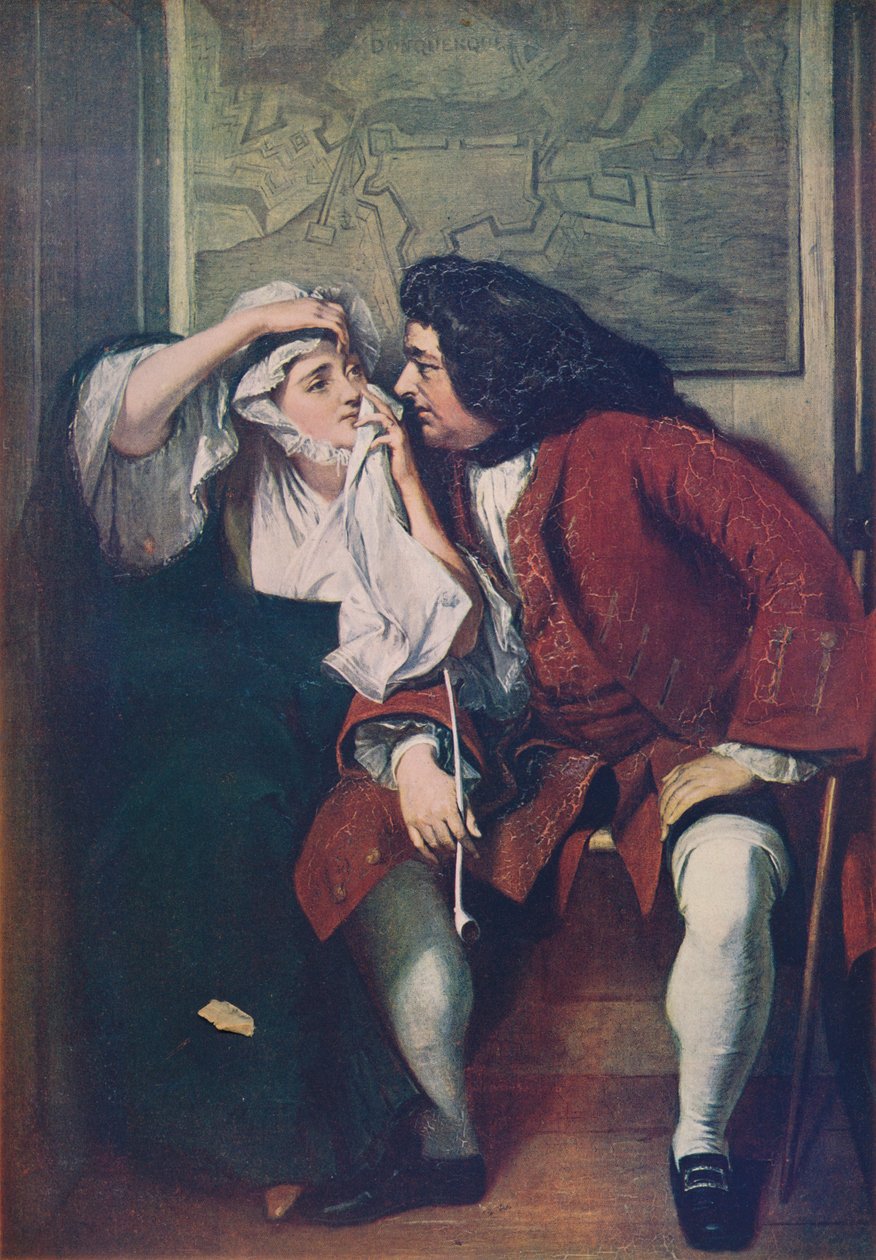 Uma cena de Tristram Shandy, tio Toby e a viúva Wadman, 182930, c1915 de Charles Robert Leslie