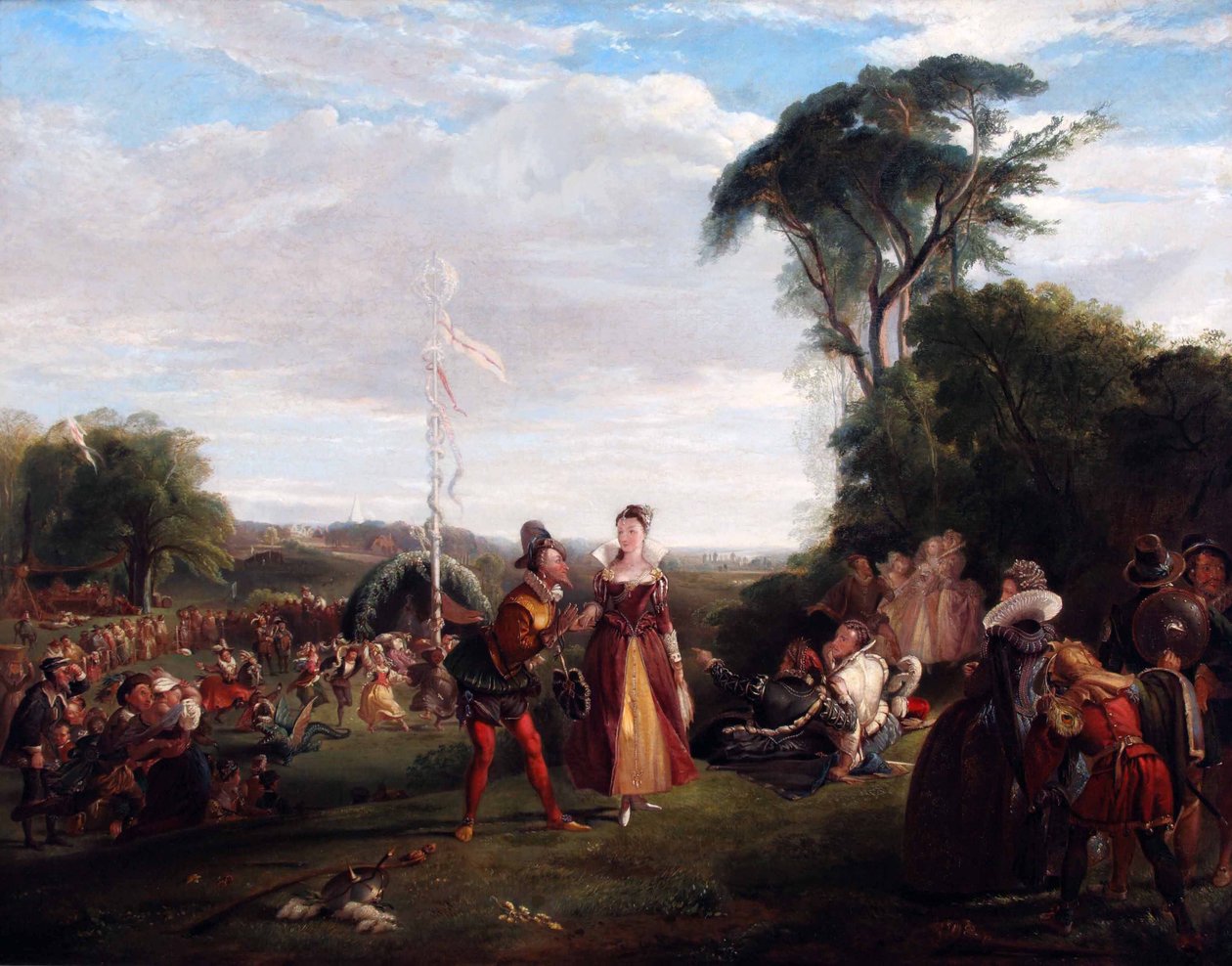 Dia de maio no tempo da Rainha Isabel 1821 (óleo sobre tela) de Charles Robert Leslie