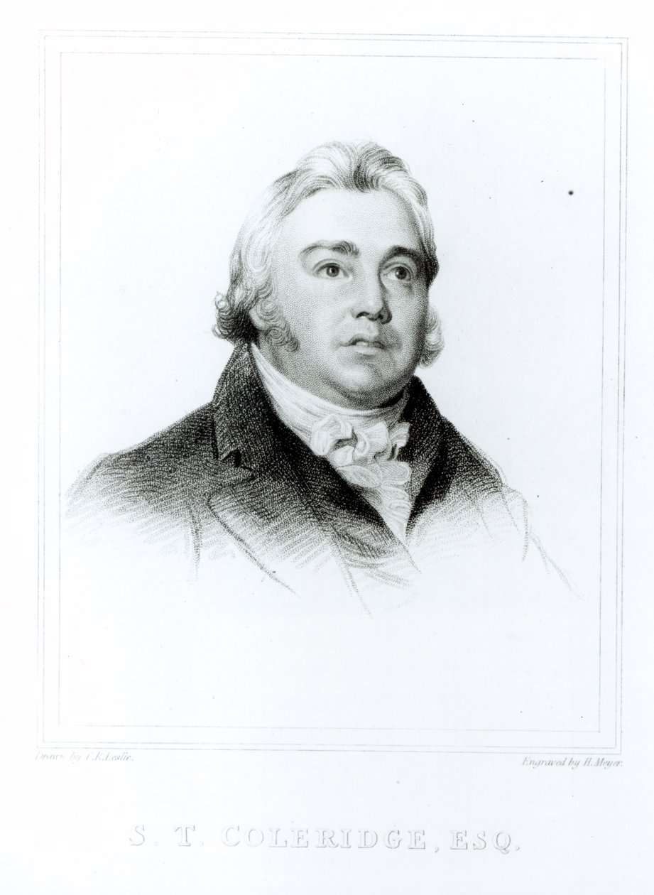 Retrato de Samuel Taylor Coleridge (1772-1834) gravado por Henry Meyer (1782-1847) de Charles Robert Leslie