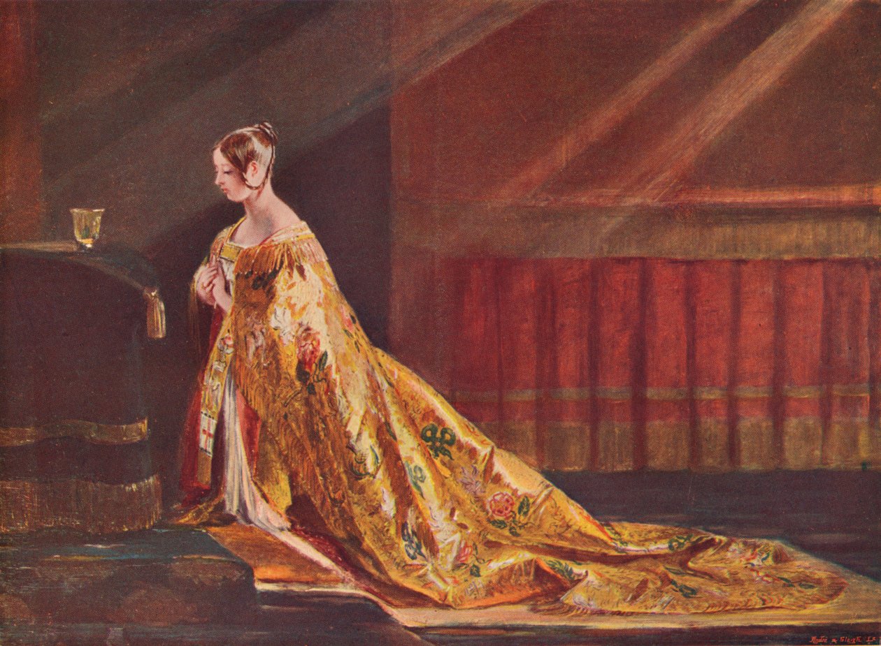 Rainha Victoria nas vestes da coroação, 1838 1906 de Charles Robert Leslie