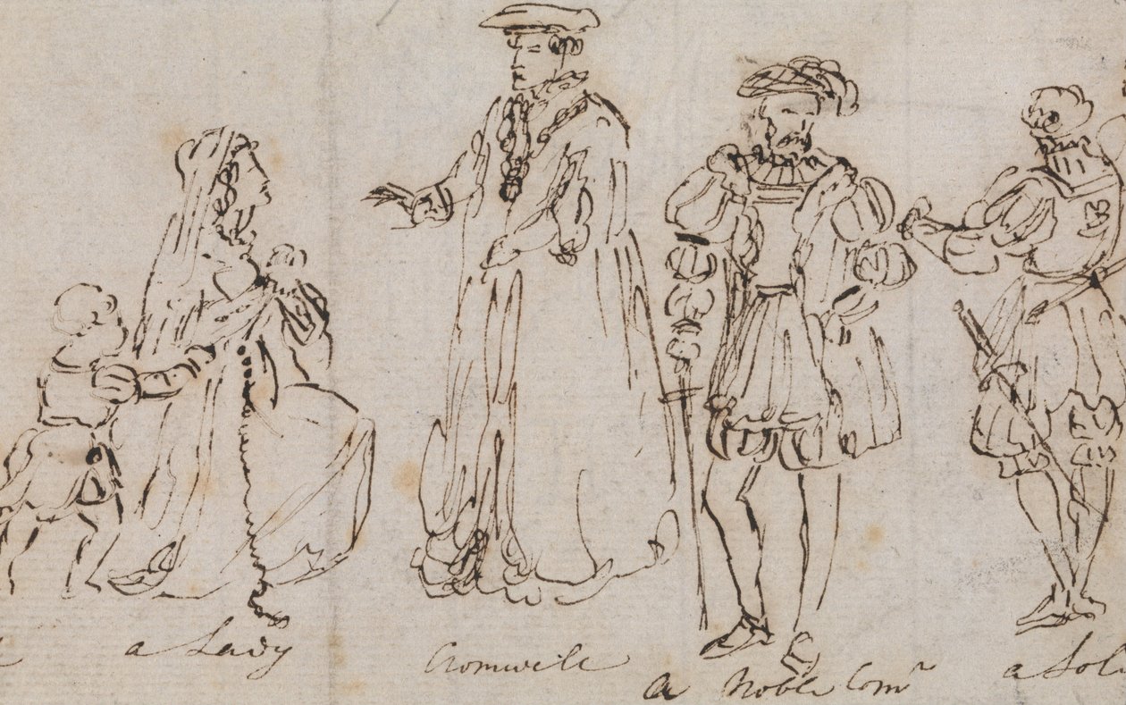 Estudo dos trajes do século XVI de Charles Robert Leslie