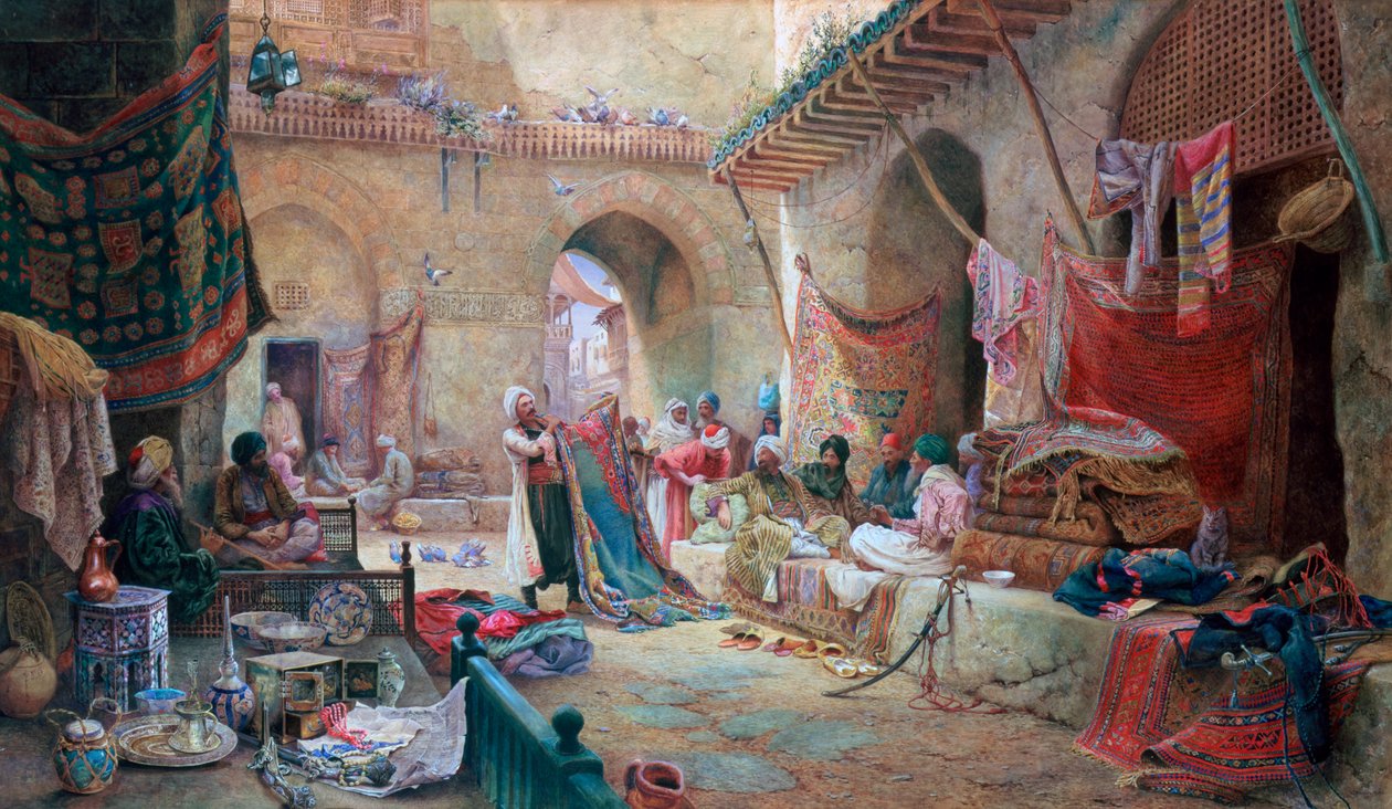 Carpet Bazaar, Cairo, 1887 de Charles Robertson
