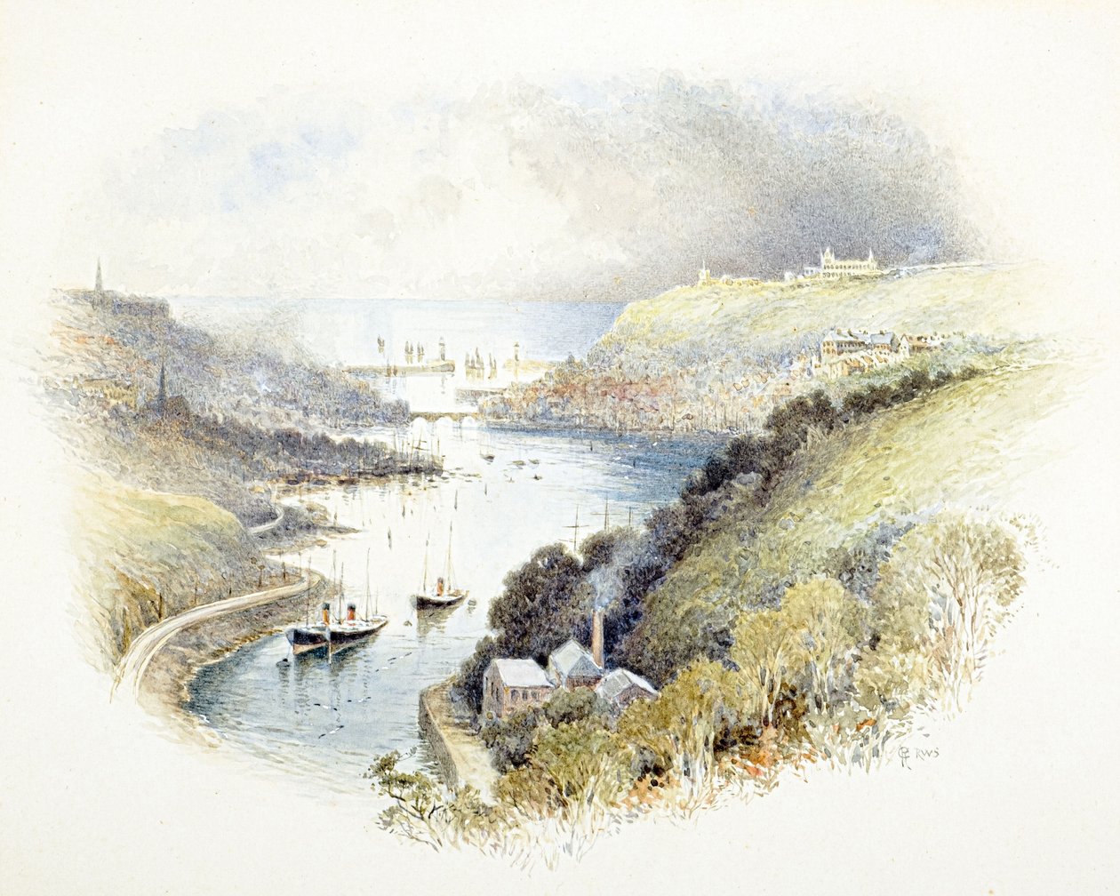 Whitby, Yorkshire (aguarela) de Charles Robertson